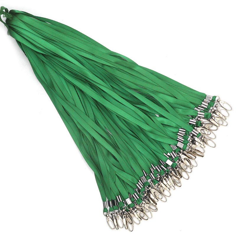 Bird Fiy Green Lanyards 100Pcs 17.5 inch Nylon Lanyard,Lanyards Swivel Hooks Clips Great for ID Name Tags Badges/Key Chains - Image 2